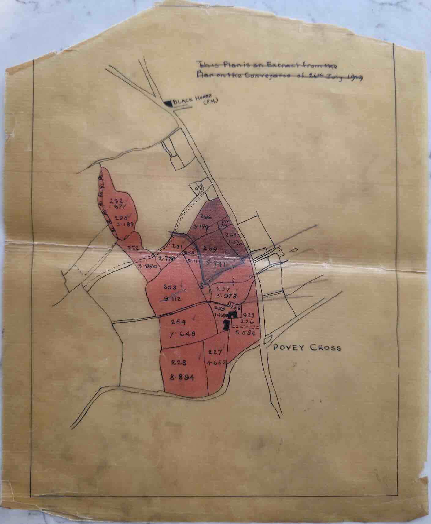 Estate Map from 1919 Conveyance